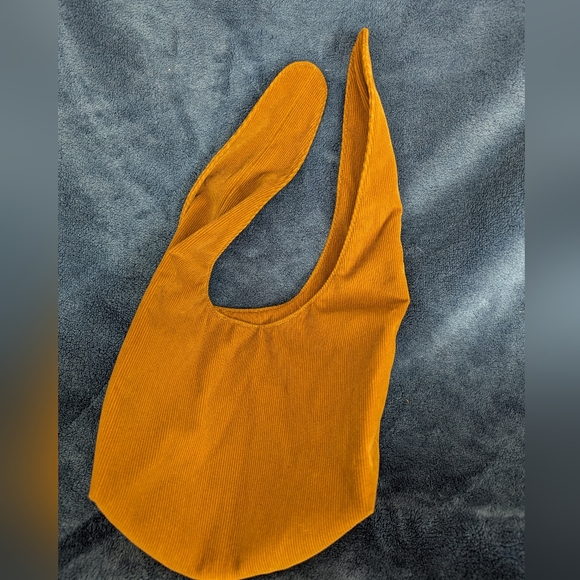 Merit Signature Cosmetic Corduroy Tote Bag in Mustard - Picture 3 of 6